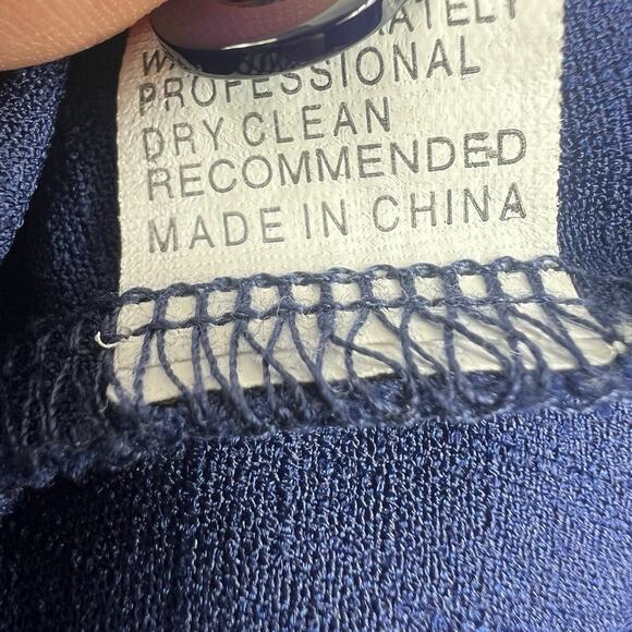 Yidarton Navy Blue Tie Front Summer Tank Midi Dress Size M Smocked Back - Picture 14 of 14